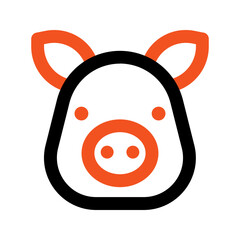 pig line color icon