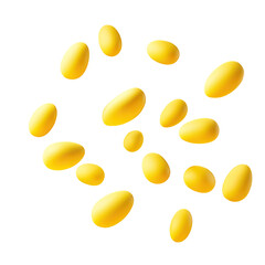 Scattered golden seeds or nuts