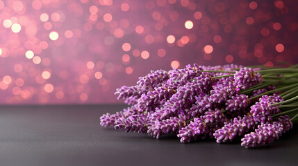 Obraz premium violet lavender flowers arranged on white background. Top view, flat lay. Minimal concept. Dry flower floral composition. Pastel colors.