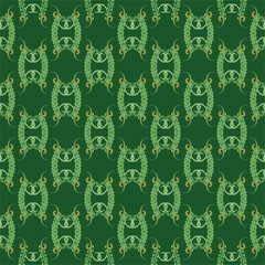 Abstract green twigs seamless pattern
