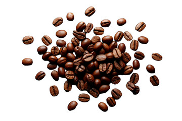 Obraz premium coffee-beans-roasted-arabica-close-up-dark-background-isolated