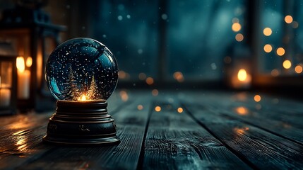 Christmas Snow Globe with Winter Wonderland, and Festive Decor.