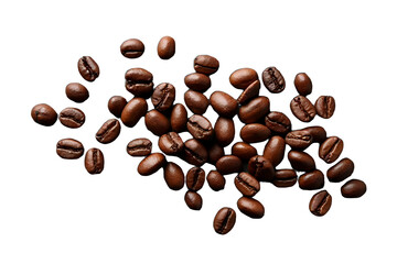 Obraz premium coffee-beans-roasted-arabica-close-up-dark-brown-isolated-image