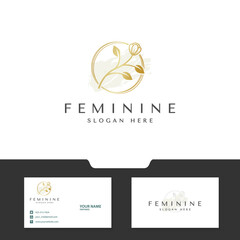 floral plant logo, perfect for beauty care logo design