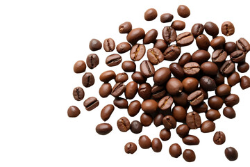 Naklejka premium coffee-beans-roasted-grains-caffeine-drink-food-isolated-background