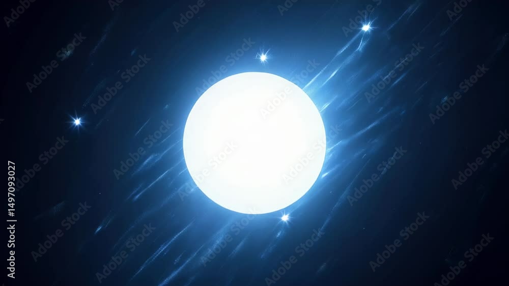 Poster bright star. space scene. cosmic light. glowing sphere. night sky. sci-fi background. astronomy asse