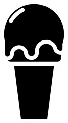 Ice cream silhouette. Ice cream cup icon