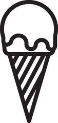 Ice cream cone vector illustration. Ice cream icon in line style