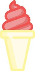 Strawberry ice cream vector illustration. Ice cream icon