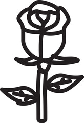 Rose flower vector illustration. Rose icon