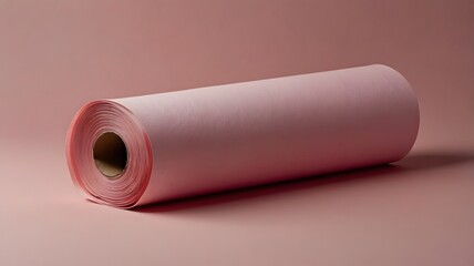 Minimalist Pink Paper Roll on Monochrome Background