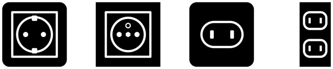 Silhouette of an electrical outlet. Power plug icon