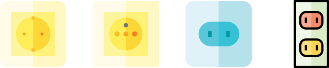 Electrical outlet vector illustration. Power plug in flat style