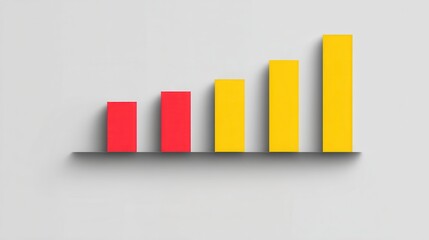 Colorful bar graph with red and yellow bars displays growth on a light gray background.