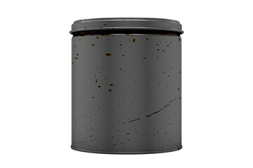 Rusted vintage Cylindrical Metal Tin Cans with Transparent Background