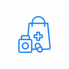 medicines pills bag icon sign vector