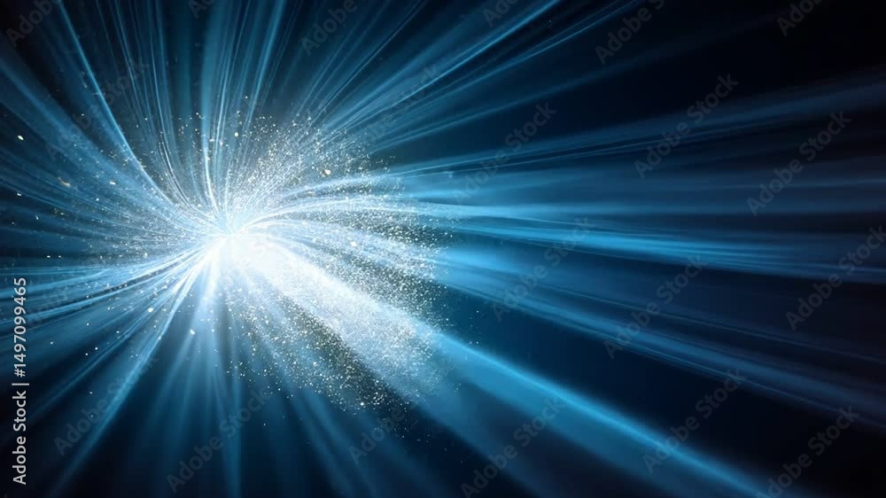 Poster abstract light burst: an abstract composition, light bursts forth with dynamic rays of light and ene