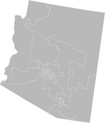 Obraz premium Arizona state house districts vector map (Albers equal area conic projection, PPT-compatible & fully editable)