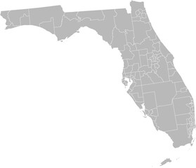 Fototapeta premium Florida state house districts vector map (Albers equal area conic projection, PPT-compatible & fully editable)