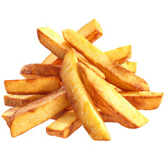 Golden French Fries Seasoned Potato Wedges Fast Food Snack