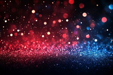 bokeh background with glittering red, white, and blue lights, creating a festive patriotic atmosphere, Generative AI