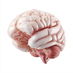The Mind's Territory: An expertly rendered medical illustration offers an in-depth exploration of the human brain. The image focuses on the cerebral cortex and cerebellum.