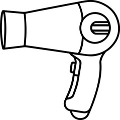 hairdryer outline line art illustration, coloring book page