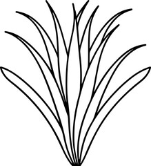 Green Grass outline line art illustration, coloring book page