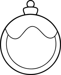 Christmas ball outline line art illustration, coloring book page