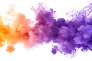 Fototapeta premium A Vibrant Dance of Orange and Purple Hues Ink Swirls and Abstract Liquid Fluid Motions