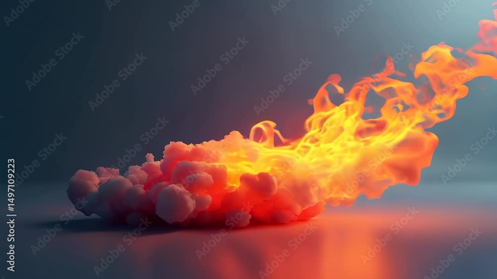 Poster fiery explosion. intense fireball. bright flames. dynamic motion. dark background. abstract concept.