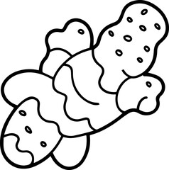 ginger outline line art illustration, coloring book page