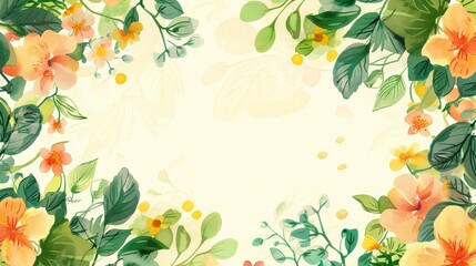 Flower frame for adding text Created with Generative AI technology