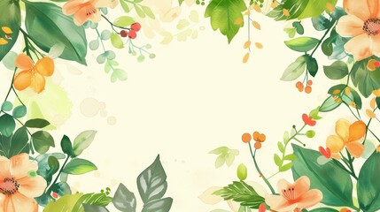 Flower frame for adding text Created with Generative AI technology