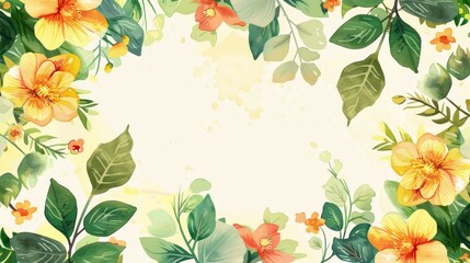 Flower frame for adding text Created with Generative AI technology