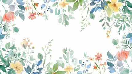 Flower frame for adding text Created with Generative AI technology