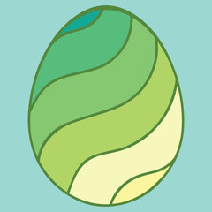 Abstract Green Easter Egg with Wavy Pattern