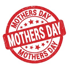 MOTHERS DAY text written on red round stamp sign.