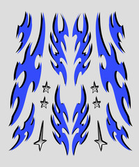 Blue classic tribal livery design for JDM drift racing cars © Neocozmo Graphic