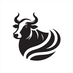 cow vector silhouette clip art logo design illustration. livestock collection.