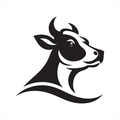 cow vector silhouette clip art logo design illustration. livestock collection.