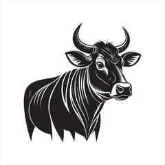 cow vector silhouette clip art logo design illustration. livestock collection.