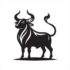 cow vector silhouette clip art logo design illustration. livestock collection.
