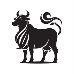 cow vector silhouette clip art logo design illustration. livestock collection.