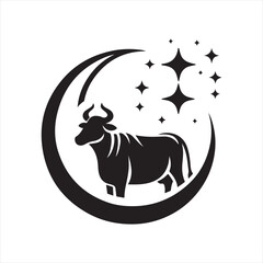 cow vector silhouette clip art logo design illustration. livestock collection.