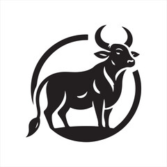 cow vector silhouette clip art logo design illustration. livestock collection.