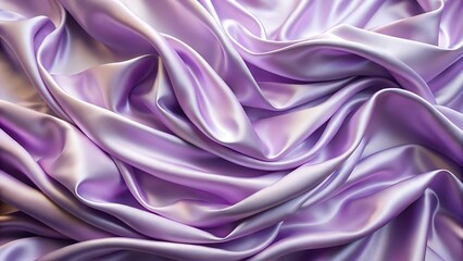 Fototapeta premium Luxurious Lavender Satin Fabric Draped in Elegant Waves, Showing Soft, Smooth Texture 