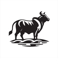 cow vector silhouette clip art logo design illustration. livestock collection.