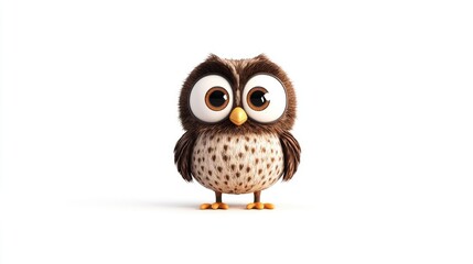 Naklejka premium Animated owl with big eyes