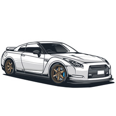 black car isolated on white